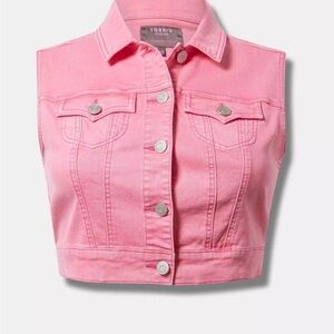 Torrid 3 Pink Sleeveless Denim Vest